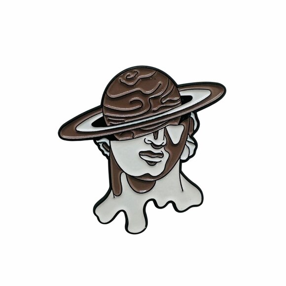 ✨Enamel Pin Roman Sculpture with Mirror Puzzle Bubblegum Planet Brooch Pop Art✨ - Picture 5 of 7